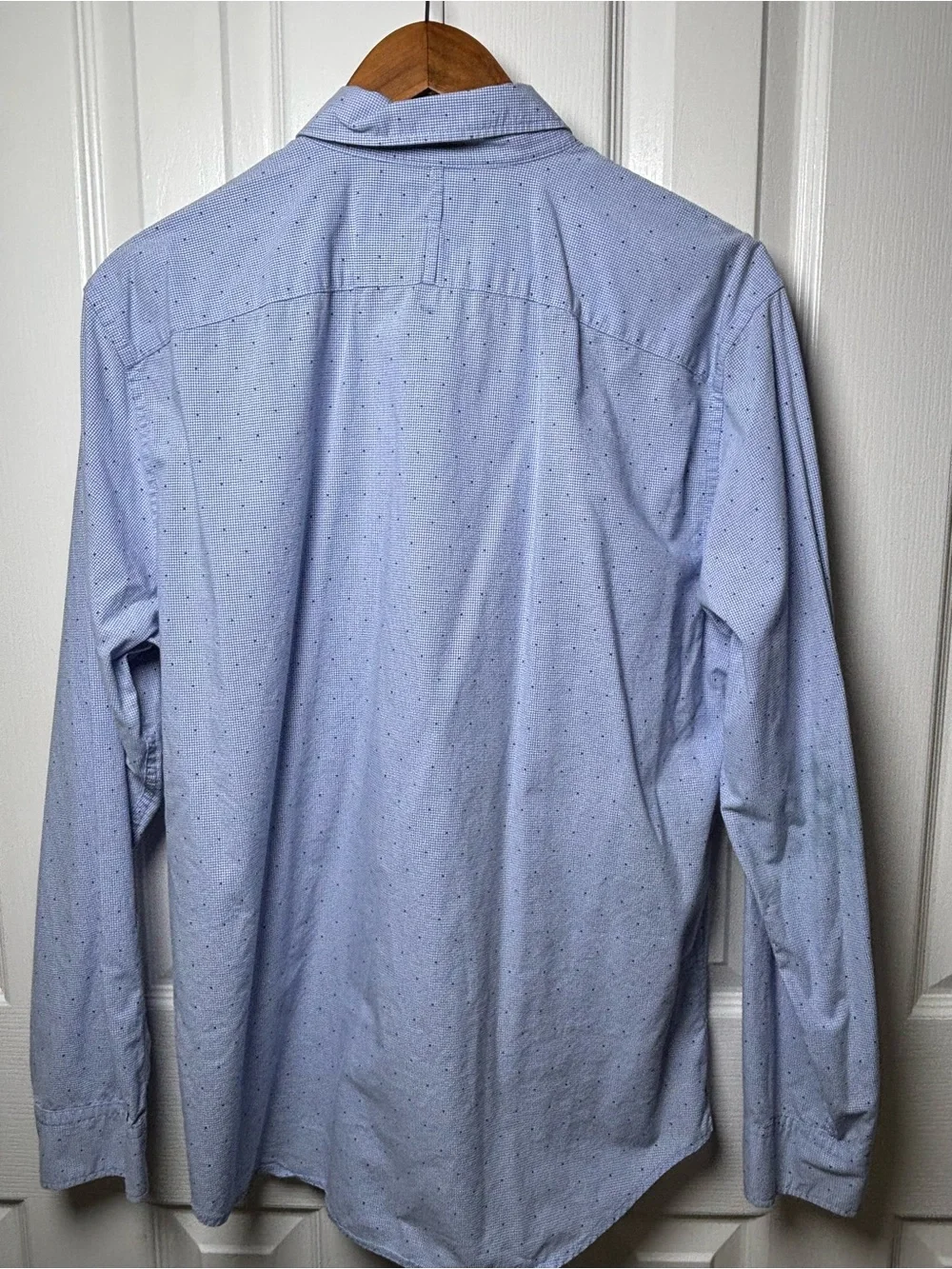 Banana Republic Grant Fit Men’s Large Blue Micro Check Button Down Shirt